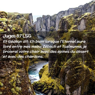 Picture 02 - Juges 8:7 LSG - Et Gédéon dit: Eh bien! lorsque l'Eternel aura - Bible Verse Picture