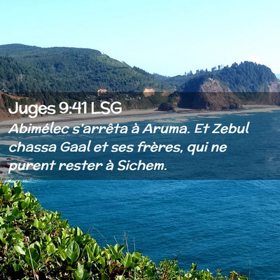 Picture 02 - Juges 9:41 LSG - Abimélec s'arrêta à Aruma. Et Zebul chassa - Bible Verse Picture
