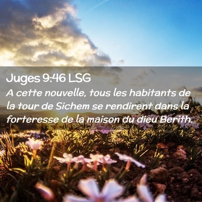 Picture 02 - Juges 9:46 LSG - A cette nouvelle, tous les habitants de la tour - Bible Verse Picture