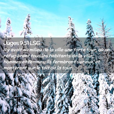Picture 02 - Juges 9:51 LSG - Il y avait au milieu de la ville une forte tour, - Bible Verse Picture