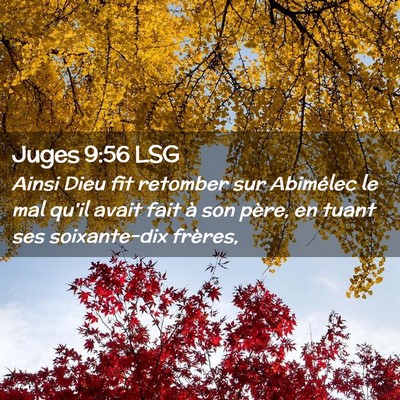 Picture 02 - Juges 9:56 LSG - Ainsi Dieu fit retomber sur Abimélec le mal - Bible Verse Picture