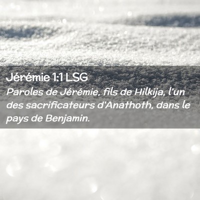 Picture 02 - Jérémie 1:1 LSG - Paroles de Jérémie, fils de Hilkija, l'un des - Bible Verse Picture