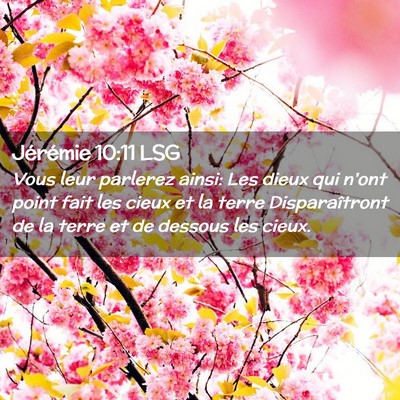 Picture 02 - Jérémie 10:11 LSG - Vous leur parlerez ainsi: Les dieux qui n'ont - Bible Verse Picture