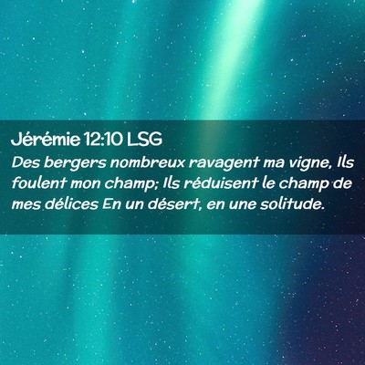 Picture 02 - Jérémie 12:10 LSG - Des bergers nombreux ravagent ma vigne, Ils - Bible Verse Picture