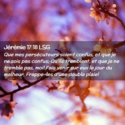 Picture 02 - Jérémie 17:18 LSG - Que mes persécuteurs soient confus, et que je ne - Bible Verse Picture