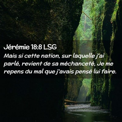 Picture 02 - Jérémie 18:8 LSG - Mais si cette nation, sur laquelle j'ai parlé, - Bible Verse Picture