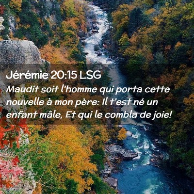 Picture 02 - Jérémie 20:15 LSG - Maudit soit l'homme qui porta cette nouvelle à - Bible Verse Picture