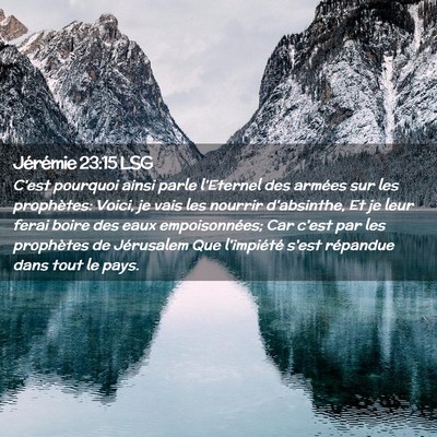 Picture 02 - Jérémie 23:15 LSG - C'est pourquoi ainsi parle l'Eternel des armées - Bible Verse Picture