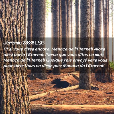 Picture 02 - Jérémie 23:38 LSG - Et si vous dites encore: Menace de l'Eternel! - Bible Verse Picture