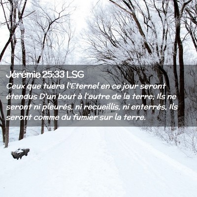 Picture 02 - Jérémie 25:33 LSG - Ceux que tuera l'Eternel en ce jour seront - Bible Verse Picture