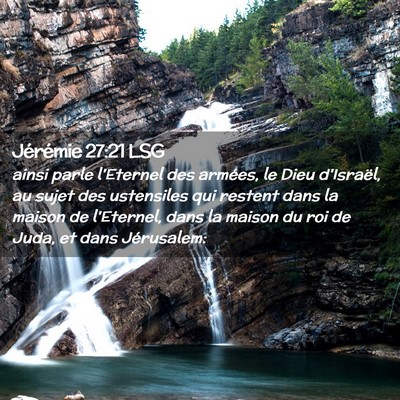 Picture 02 - Jérémie 27:21 LSG - ainsi parle l'Eternel des armées, le Dieu - Bible Verse Picture
