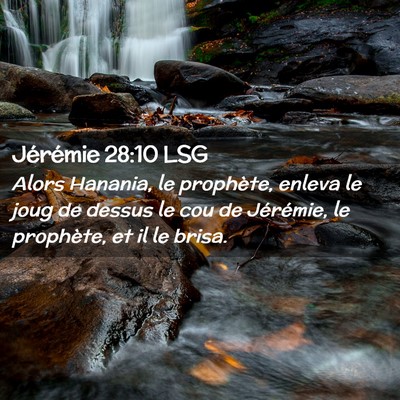 Picture 02 - Jérémie 28:10 LSG - Alors Hanania, le prophète, enleva le joug de - Bible Verse Picture