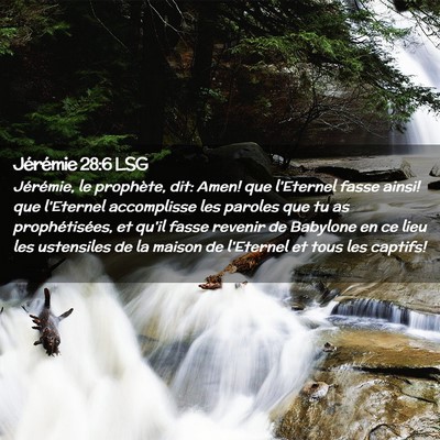 Picture 02 - Jérémie 28:6 LSG - Jérémie, le prophète, dit: Amen! que l'Eternel - Bible Verse Picture