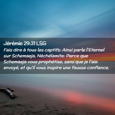 Picture 02 - Jérémie 29:31 LSG - Fais dire à tous les captifs: Ainsi parle - Bible Verse Picture