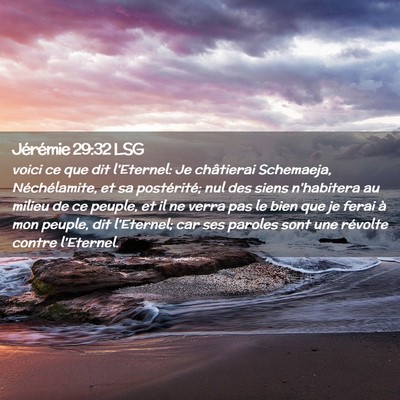 Picture 02 - Jérémie 29:32 LSG - voici ce que dit l'Eternel: Je châtierai - Bible Verse Picture