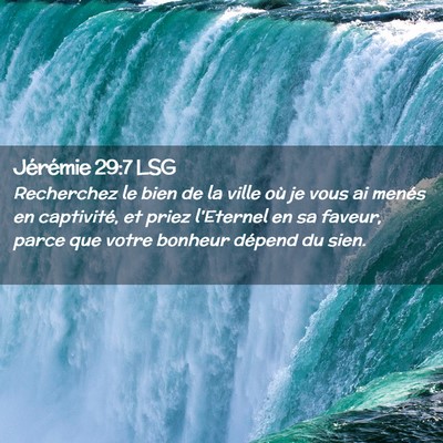 Picture 02 - Jérémie 29:7 LSG - Recherchez le bien de la ville où je vous ai - Bible Verse Picture