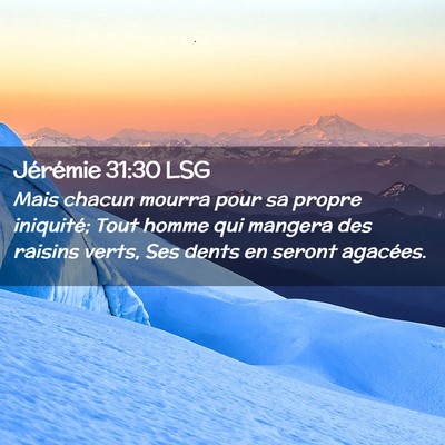 Picture 02 - Jérémie 31:30 LSG - Mais chacun mourra pour sa propre iniquité; Tout - Bible Verse Picture