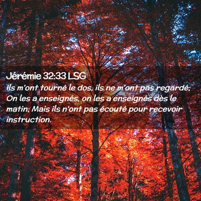 Picture 02 - Jérémie 32:33 LSG - Ils m'ont tourné le dos, ils ne m'ont pas - Bible Verse Picture