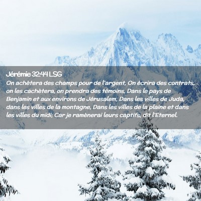 Picture 02 - Jérémie 32:44 LSG - On achètera des champs pour de l'argent, On - Bible Verse Picture
