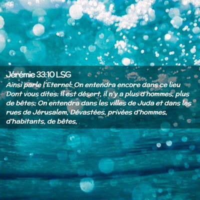 Picture 02 - Jérémie 33:10 LSG - Ainsi parle l'Eternel: On entendra encore dans ce - Bible Verse Picture