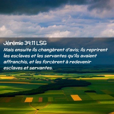 Picture 02 - Jérémie 34:11 LSG - Mais ensuite ils changèrent d'avis; ils - Bible Verse Picture