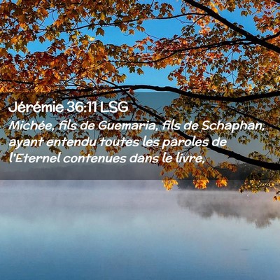 Picture 02 - Jérémie 36:11 LSG - Michée, fils de Guemaria, fils de Schaphan, - Bible Verse Picture