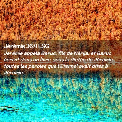 Picture 02 - Jérémie 36:4 LSG - Jérémie appela Baruc, fils de Nérija; et Baruc - Bible Verse Picture