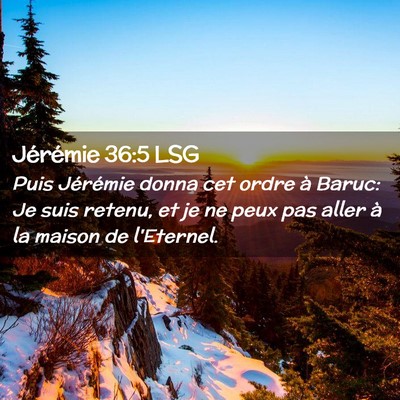 Picture 02 - Jérémie 36:5 LSG - Puis Jérémie donna cet ordre à Baruc: Je suis - Bible Verse Picture