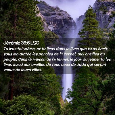 Picture 02 - Jérémie 36:6 LSG - Tu iras toi-même, et tu liras dans le livre que - Bible Verse Picture