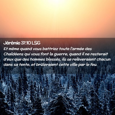 Picture 02 - Jérémie 37:10 LSG - Et même quand vous battriez toute l'armée des - Bible Verse Picture