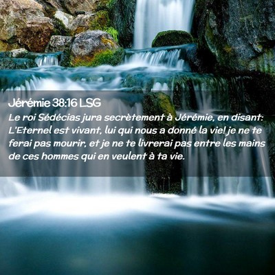 Picture 02 - Jérémie 38:16 LSG - Le roi Sédécias jura secrètement à Jérémie, - Bible Verse Picture