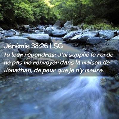 Picture 02 - Jérémie 38:26 LSG - tu leur répondras: J'ai supplié le roi de ne - Bible Verse Picture