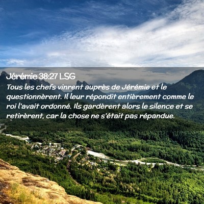 Picture 02 - Jérémie 38:27 LSG - Tous les chefs vinrent auprès de Jérémie et le - Bible Verse Picture