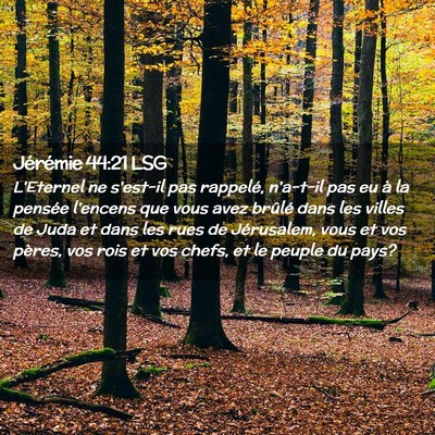 Picture 02 - Jérémie 44:21 LSG - L'Eternel ne s'est-il pas rappelé, n'a-t-il pas - Bible Verse Picture