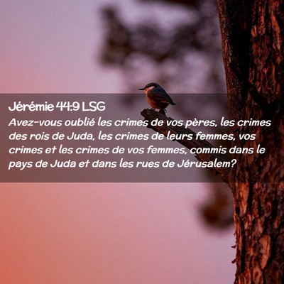 Picture 02 - Jérémie 44:9 LSG - Avez-vous oublié les crimes de vos pères, les - Bible Verse Picture