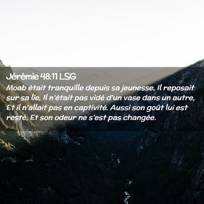 Picture 02 - Jérémie 48:11 LSG - Moab était tranquille depuis sa jeunesse, Il - Bible Verse Picture