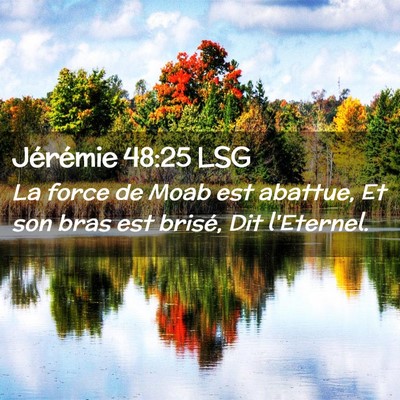 Picture 02 - Jérémie 48:25 LSG - La force de Moab est abattue, Et son bras est - Bible Verse Picture