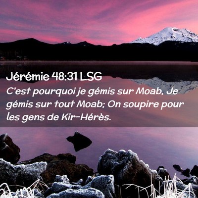 Picture 02 - Jérémie 48:31 LSG - C'est pourquoi je gémis sur Moab, Je gémis sur - Bible Verse Picture