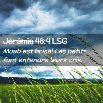 Picture 02 - Jérémie 48:4 LSG - Moab est brisé! Les petits font entendre leurs - Bible Verse Picture