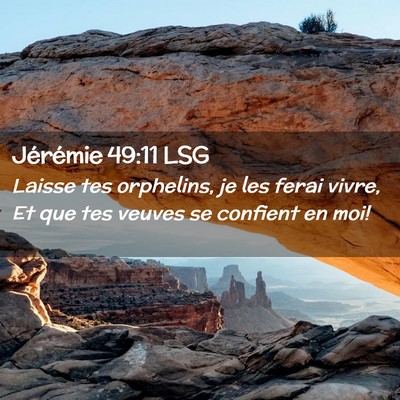 Picture 02 - Jérémie 49:11 LSG - Laisse tes orphelins, je les ferai vivre, Et que - Bible Verse Picture