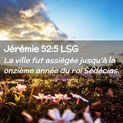 Picture 02 - Jérémie 52:5 LSG - La ville fut assiégée jusqu'à la onzième - Bible Verse Picture