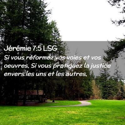 Picture 02 - Jérémie 7:5 LSG - Si vous réformez vos voies et vos oeuvres, Si - Bible Verse Picture