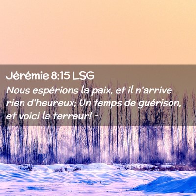 Picture 02 - Jérémie 8:15 LSG - Nous espérions la paix, et il n'arrive rien - Bible Verse Picture
