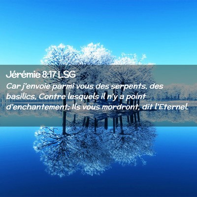 Picture 02 - Jérémie 8:17 LSG - Car j'envoie parmi vous des serpents, des - Bible Verse Picture