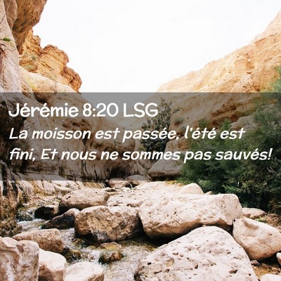 Picture 02 - Jérémie 8:20 LSG - La moisson est passée, l'été est fini, Et nous - Bible Verse Picture