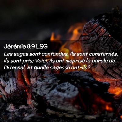 Picture 02 - Jérémie 8:9 LSG - Les sages sont confondus, Ils sont consternés, - Bible Verse Picture