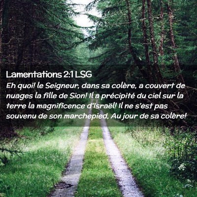 Picture 02 - Lamentations 2:1 LSG - Eh quoi! le Seigneur, dans sa colère, a couvert - Bible Verse Picture