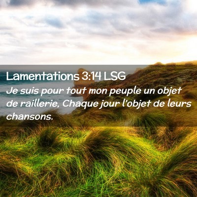 Picture 02 - Lamentations 3:14 LSG - Je suis pour tout mon peuple un objet de - Bible Verse Picture