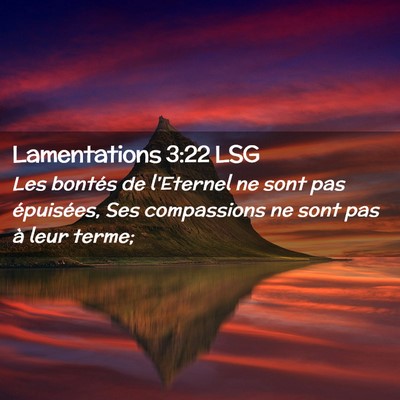 Picture 02 - Lamentations 3:22 LSG - Les bontés de l'Eternel ne sont pas épuisées, - Bible Verse Picture