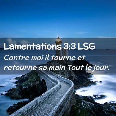 Picture 02 - Lamentations 3:3 LSG - Contre moi il tourne et retourne sa main Tout le - Bible Verse Picture